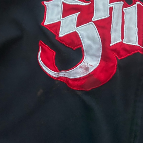 ☾.݁ᛪ༙ XL Ghost Band Zip Up Hoodie - SMALL BLEACH STAINS AND PAINT + NO STRING - Picture 5 of 8